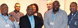 Back (left to right): Waylon Naidoo (Mitech KZN), Monica Malunga (Umgeni Water), Pieter Badenhorst (Mitech). Front: Victor Hlophe (Umgeni Water), Cyril Gamede (Umgeni Water), Thulani Mpotshane (Umgeni Water) and Nevil Naidoo (Mitech KZN).